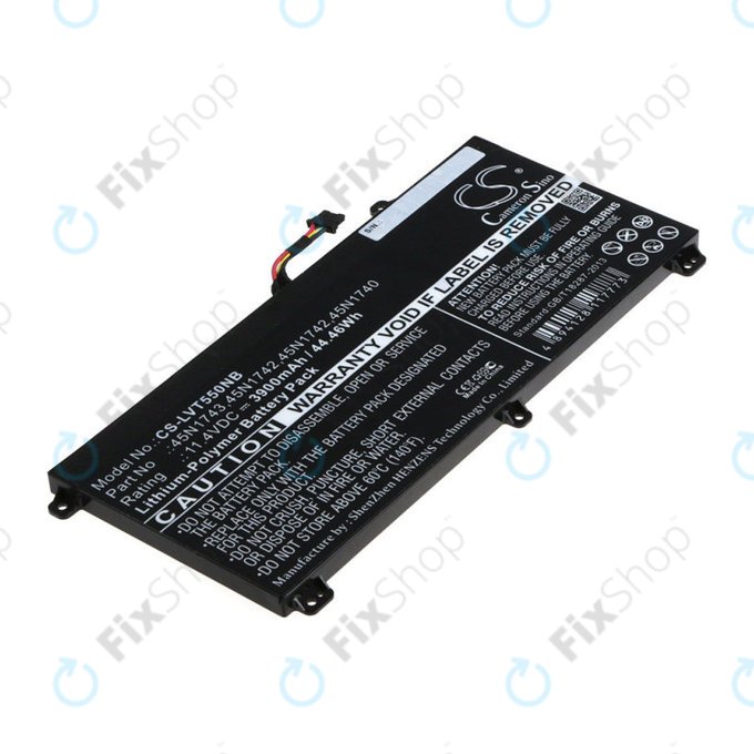 Batteria per Lenovo ThinkPad T550, T560, W550, 45N1743, Li-Pol, 3900mAh, 11.4V, HQ