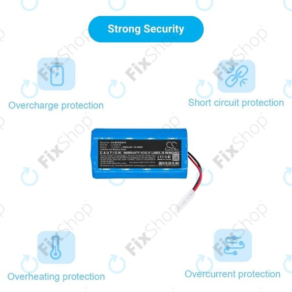 Batteria per Xiaomi Essential (Mijia G1), Flyco FC-seriess, myVacBot SN500, Panasonic MC-seriess, Phicomm X3, Puppy R-seriess, Li-026418, Li-Ion, 2600mAh, 14.8V, HQ