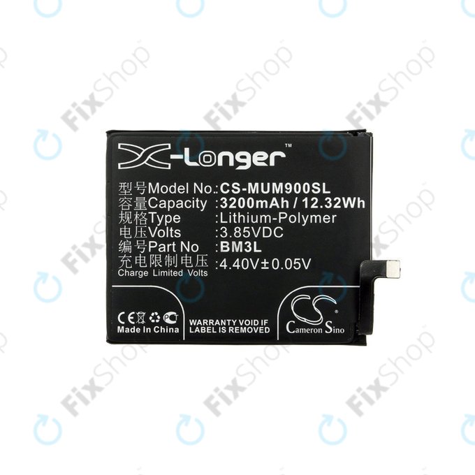 Batteria per Xiaomi Mi 9, 3200mAh, Li-Pol, 3.85 V, BM3L, HQ