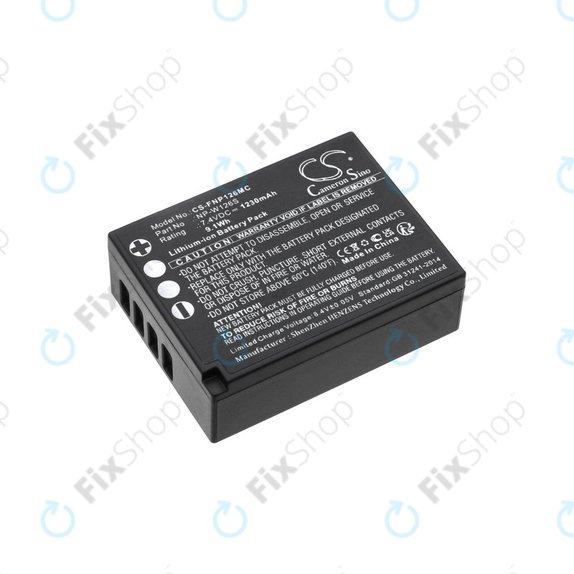 Batteria per Fujifilm Finepix Hs30, X-T30, NP-W126S, Li-Ion, 1230mAh, 7.4V, HQ