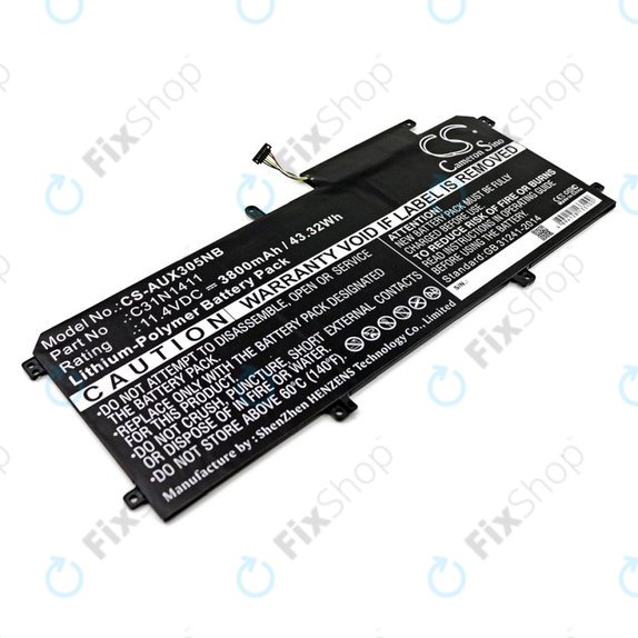 Batteria per Asus Zenbook UX305, C31N1411, Li-Pol, 3800mAh, 11.4V, HQ