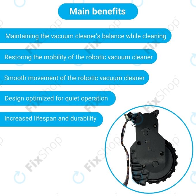 Ruota con motore (destra) per Xiaomi RobGoldck S5 Max, S6 Pure, S7, Black