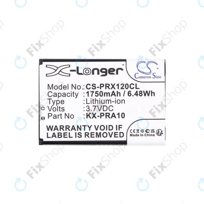 Batteria per Panasonic KX-PRX110, 120, 150, KX-PRA10, Li-Ion, 1750mAh, 3.7V, HQ