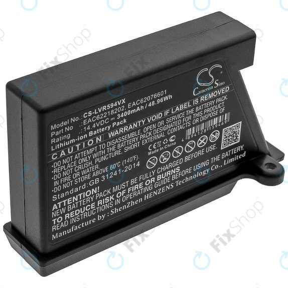 Batteria per LG HomBot-seriess, VR-seriess, EAC62218202, EAC62076601, Li-Ion, 3400mAh, 14.4V, HQ