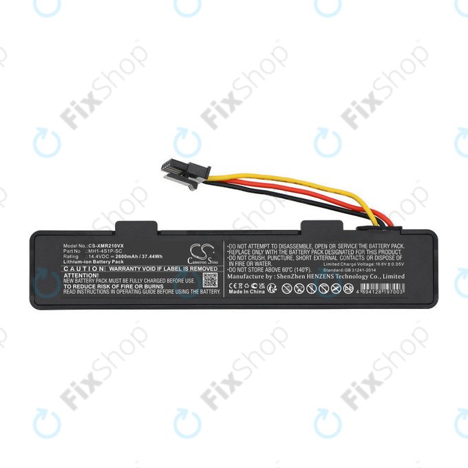 Batteria per Xiaomi Viomi V3, Mijia 2 Mi Robot Vacuum Mop P MH1-4S1P-SC, Li-Ion, 2600mAh, 14.4V, HQ