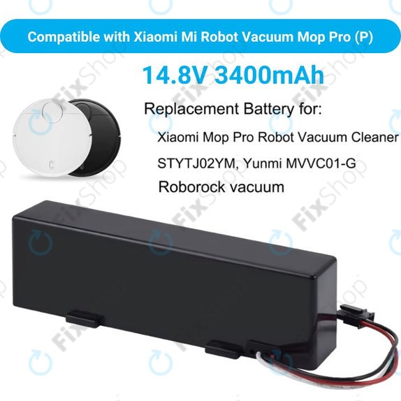Batteria per Xiaomi Mi Robot Vacuum Mop Pro (P), STYTJ02YM, Li-Ion, 3400mAh, 14.8V