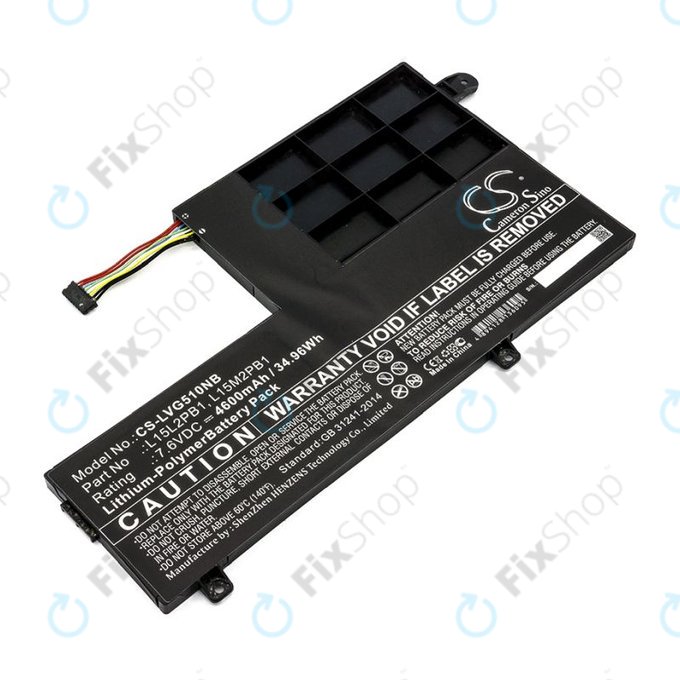 Batteria per Lenovo Yoga 510 14, Yoga 510 15, L15L2PB1, Li-Pol, 4600mAh, 7.6V, HQ