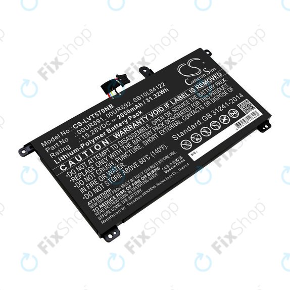 Batteria per Lenovo ThinkPad P51s, P52s, T570, T580, 00UR891, Li-Pol, 2050mAh, 15.28V, HQ