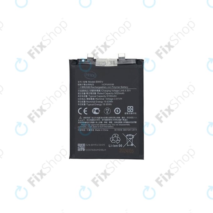 Batteria per Xiaomi Redmi Note 13 Pro 5G 2312DRA50C, BM5V, 1330102000118B, 5100mAh, Genuine Service Pack