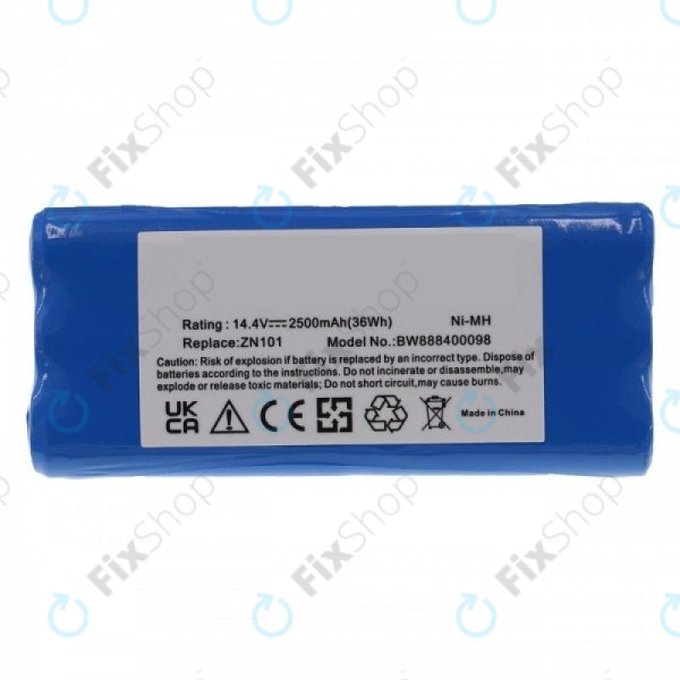 Batteria per Ecovacs Dibea ZN101, K6, L6, Dirt Devil, 0606004, Ni-MH, 2500mAh, 14.4V