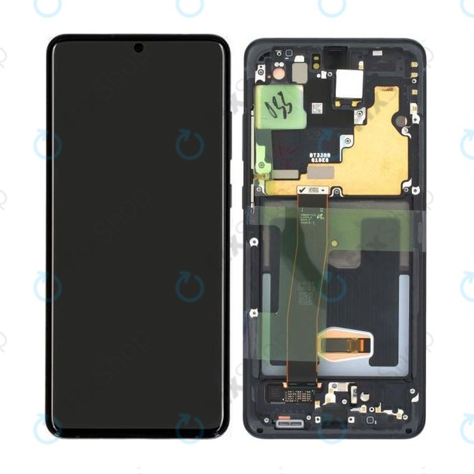 Schermo per Samsung S20 Ultra G988F, Cosmic Black, Vetro touch con cornice, GH82-26032A, GH82-26033A, Genuine Service Pack