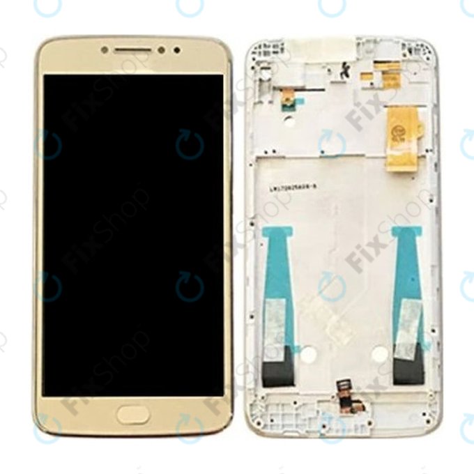 Schermo per Motorola Moto E4 Plus XT1771, Gold, Vetro touch con cornice