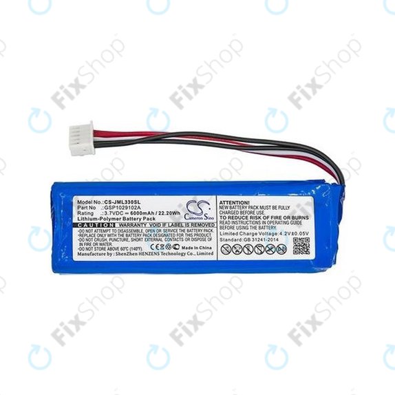 Batteria per JBL Charge 2, Charge 2+, Charge 3 (2015), Li-Pol, 6000mAh, HQ