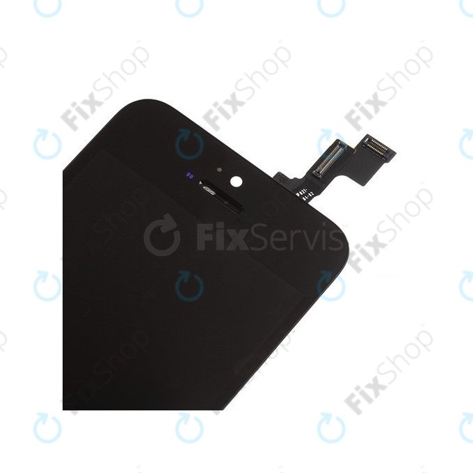 Schermo per iPhone 5S, SE, Black, Vetro touch con cornice