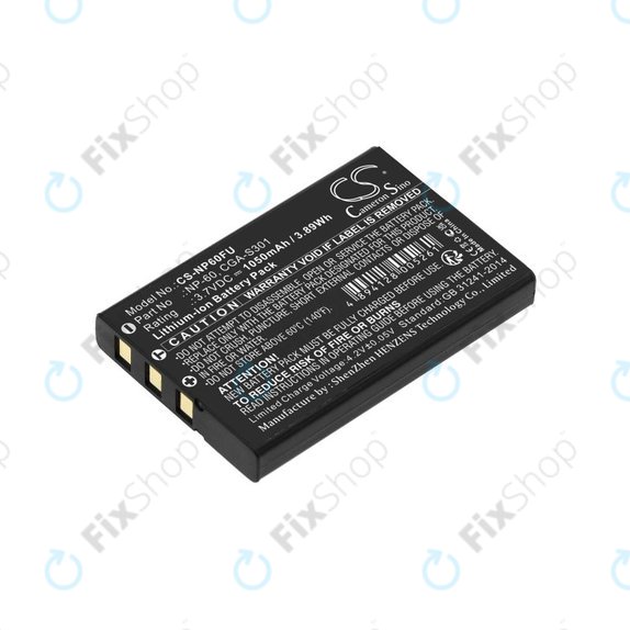 Batteria per Agfa, HP Photosmart, Toshiba Camileo, NP-60, COMA-BP1, Li-Ion, 1050mAh, 3.7V, HQ