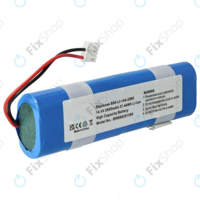 Batteria per Ecovacs Deebot DJ35, DK35, DN55, S08-LI-144-2500, Li-Ion, 2600mAh, 14.4V