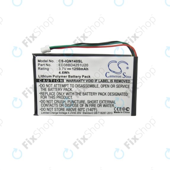 Batteria per Garmin Nüvi 1400, 1450, 1450T, 1490LMT, 1490T, 1490T Pro, ED38BD4251U20, 1250mAh, HQ