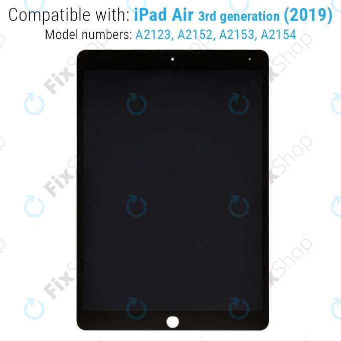 Schermo LCD per iPad Air (3rd Gen 2019), Black, Vetro touch senza cornice, Refurbished