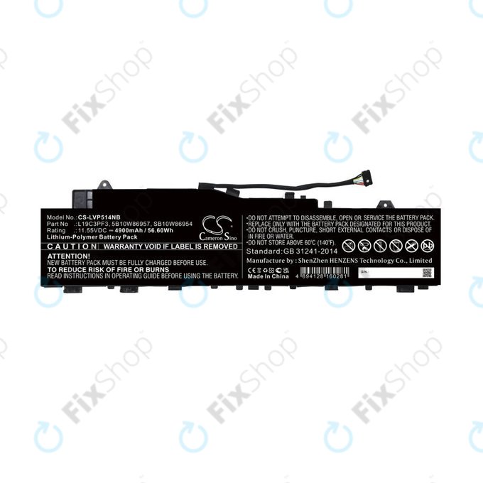 Batteria per Lenovo Ideapad 5 14, Xiaoxin Air 14 2020, 5B10W86957, Li-Pol, 4900mAh, 11.55V, HQ