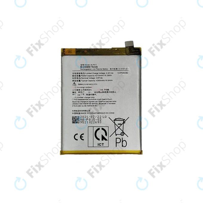 Batteria per OnePlus Nord N10 5G, BLP815, 4300mAh