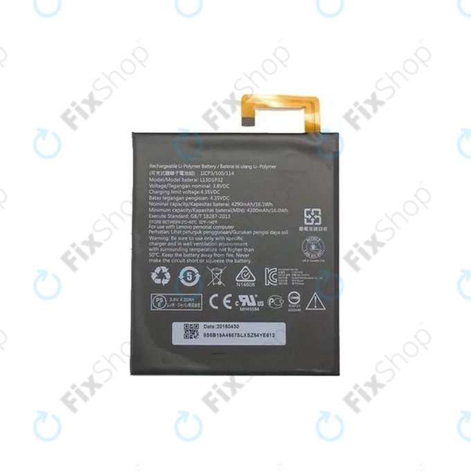 Batteria per Lenovo Tab 2 A8-50, S8-50, L13D1P32, 4290mAh