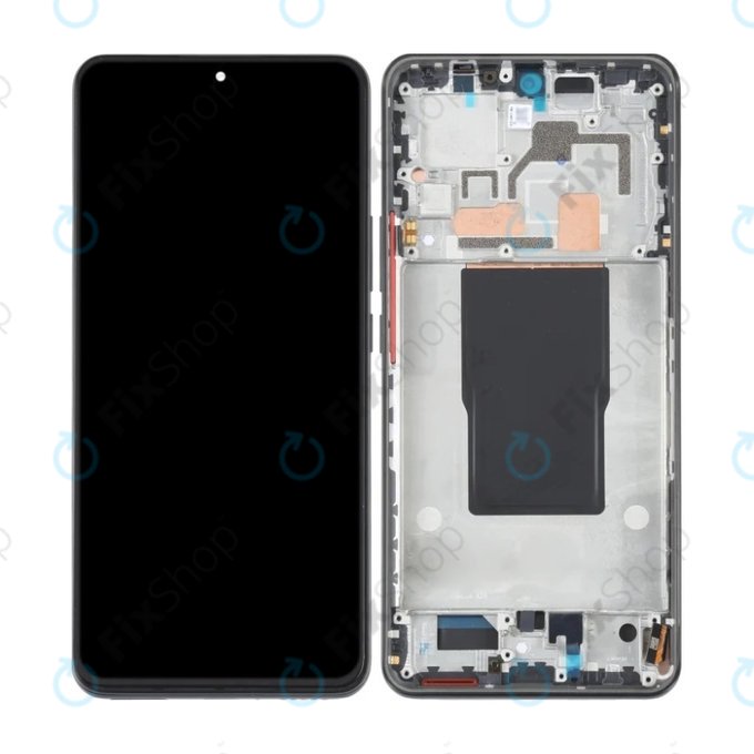 Schermo OLED per Xiaomi 12T Pro 22081212UG, Black, Vetro touch con cornice