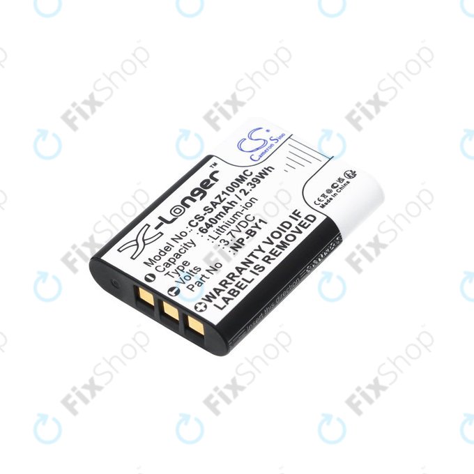 Batteria per Sony HDR-AZ1, NP-BY1, Li-Ion, 640mAh, 3.7V, HQ