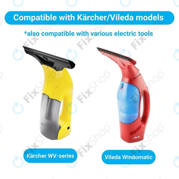 Batteria per Karcher WV1, WV2, WV2 Plus, WV2 Premium, WV50 Plus, WV70 Plus, INR18650, Li-Lon, 2900mAh, 3.7V, HQ