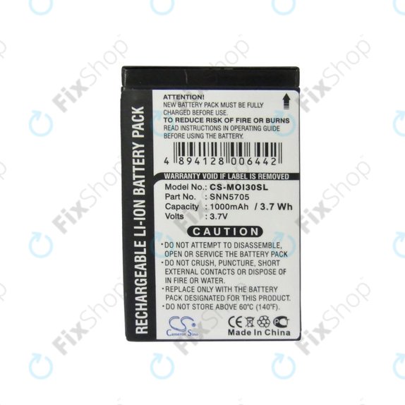 Batteria per Motorola i930, i920, i95, SNN5705, Li-Ion, 3.7V, 1000mAh, HQ