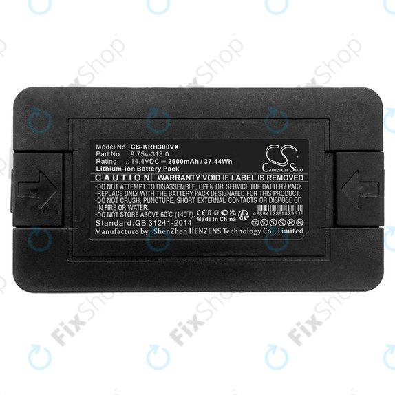 Batteria per Kärcher RC3, 9.754-313.0, Li-Ion, 2600mAh, 14.4V, HQ