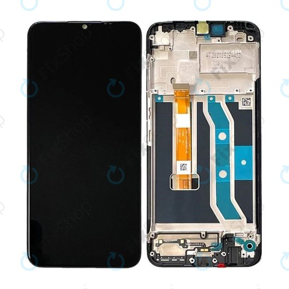 Schermo per Realme C21Y RMX3261 RMX3263, Vetro touch con cornice