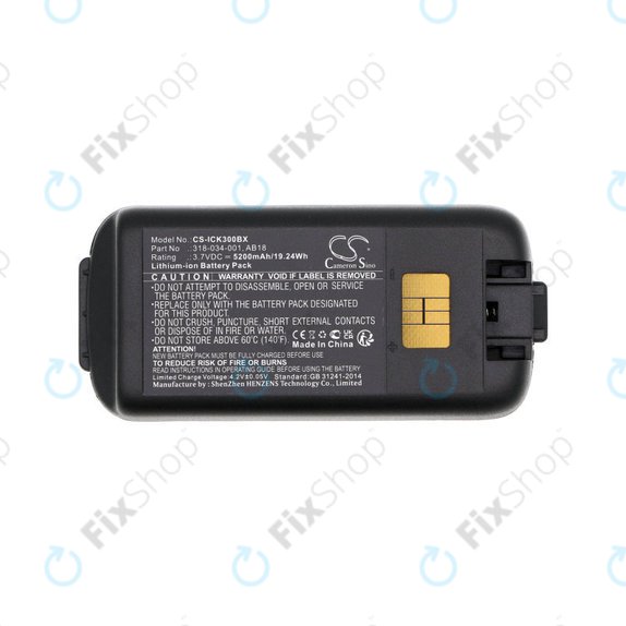 Batteria per Intermec CK3, CK3A, CK3X, CK3R, CK3C, CK3C1, CK3N, 318-034-001, Li-Ion, 5200mAh, 3.7V, HQ
