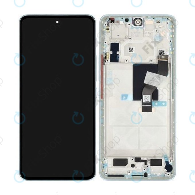 Schermo per Xiaomi 12 Lite 2203129G, Lite Green, Vetro touch con cornice, 56000500L900, Genuine Service Pack