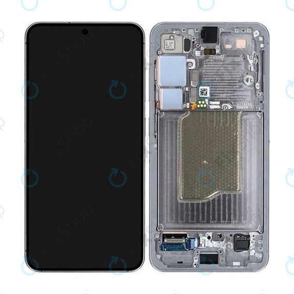 Schermo per Samsung S25, Silver Shadow, Vetro touch con cornice, GH82-36329A, Genuine Service Pack