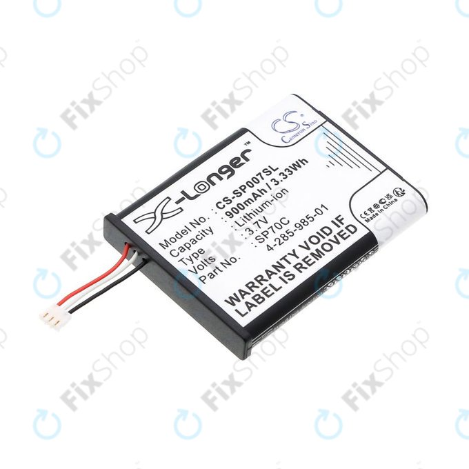 Batteria per Sony PSP E1000, E1002 E1004 E1008 SP70C, Li-Ion, 900mAh, 3.7V, HQ