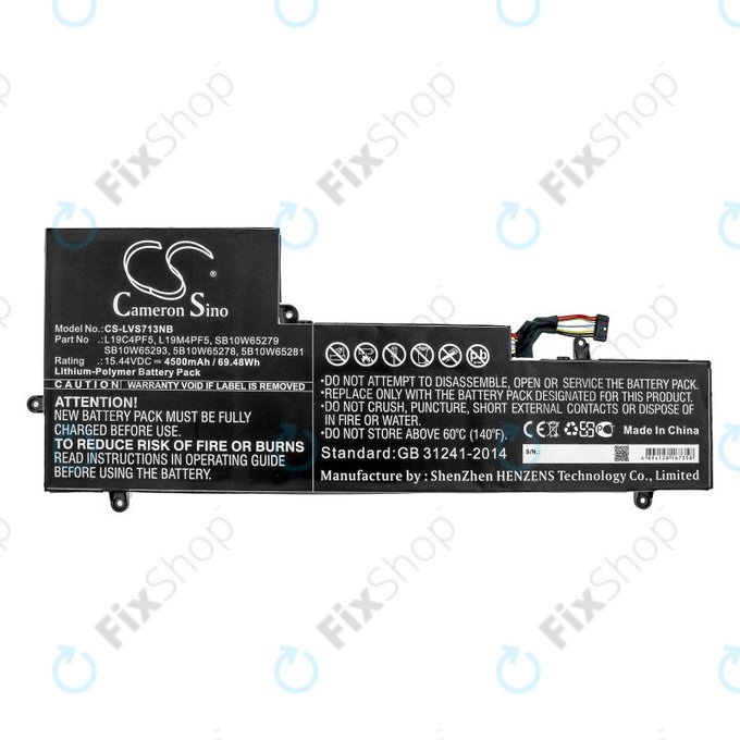 Batteria per Lenovo Yoga Slim 7-15IIL, L19C4PF5, Li-Pol, 4500mAh, 15.44V, HQ