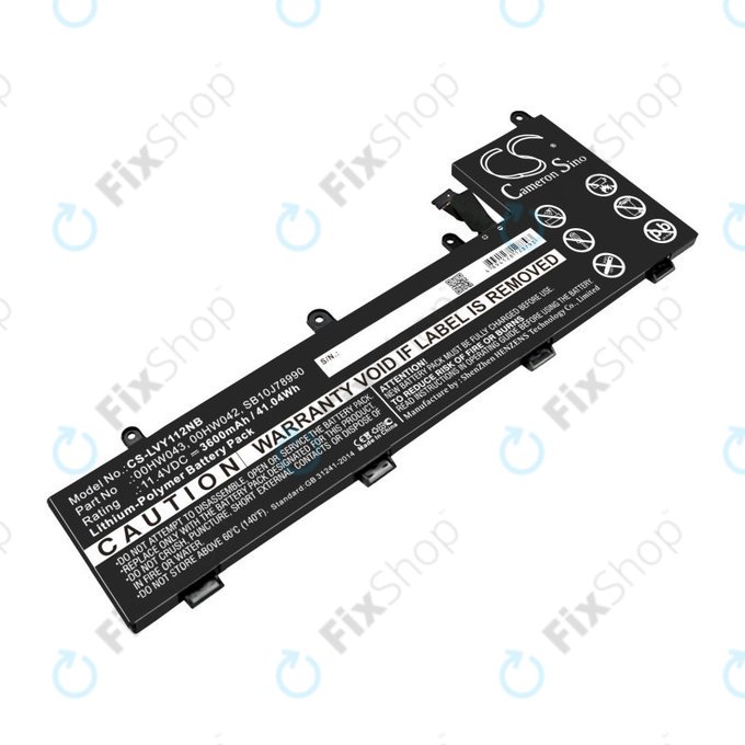 Batteria per Lenovo Yoga 11e, ThinkPad Yoga 11e ChromeBook 20, 00HW043, Li-Pol, 3600mAh, 11.4V, HQ