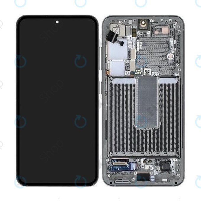 Schermo per Samsung S23 S911B, Green, Vetro touch con cornice, GH82-30481C, GH82-30480C, Genuine Service Pack