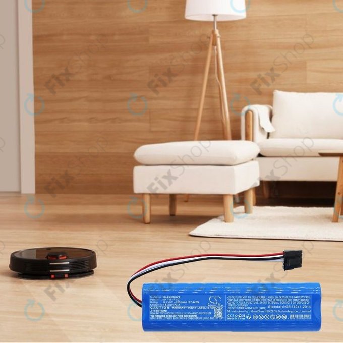 Batteria per Xiaomi Mi Robot Vacuum Mop Pro (P), 2 (Mijia 2C), Viomi V2 Pro, Proscenic LDS M7, STYJ02YM, MH1-4S1P-SC, Li-Ion, 2600mAh, 14.4V, HQ