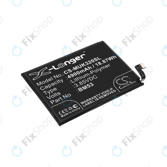 Batteria per Xiaomi Mi 10T 5G M2007J3SY, 4900mAh, Li-Pol, 3.85 V, BM53, HQ