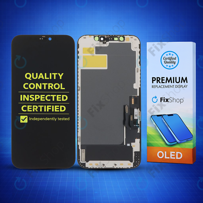 Schermo Soft OLED per iPhone 12, 12 Pro, Vetro touch con cornice, DIAGNOSTIC