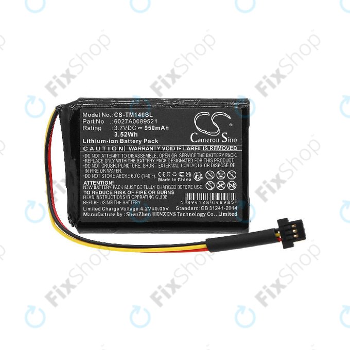 Batteria per TomTom One 140, Go 500, P2, Li-Ion, 950mAh, 3.7V, HQ