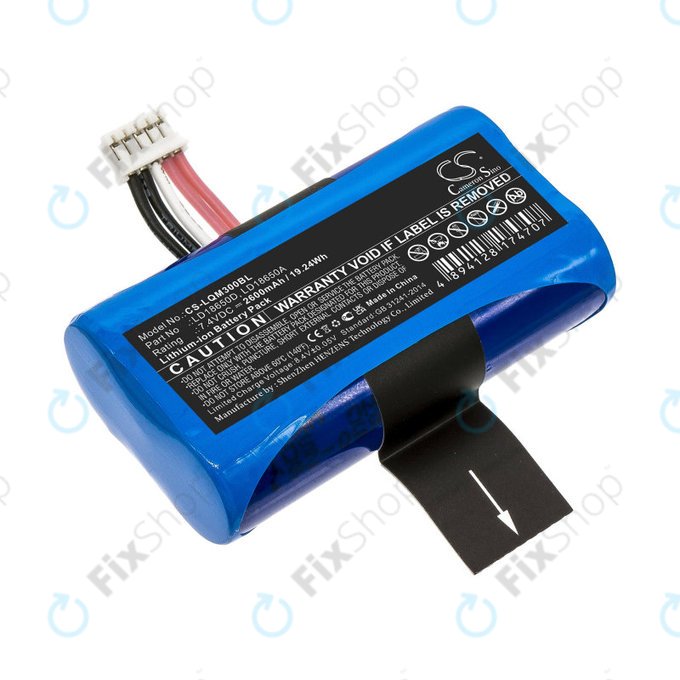 Batteria per Ingenico Apos A8, LD18650D, Li-Ion, 2600mAh, 7.4V, HQ