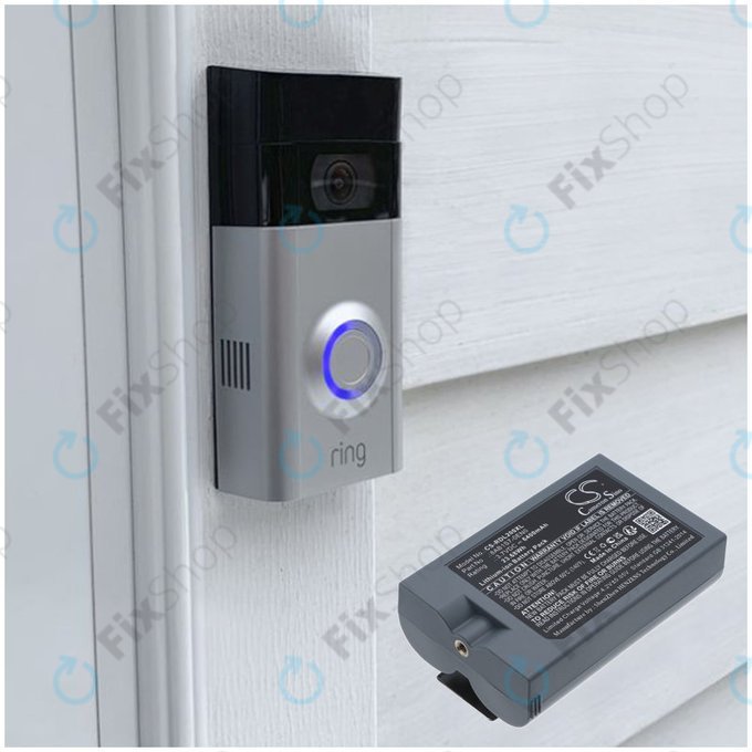 Batteria per Ring Video Doorbell 2, 3, 4, 8AB1S7-0EN0, Li-Ion, 6400mAh, 3.7V, HQ