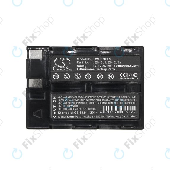 Batteria per Nikon D100, D50, D70, D70s, EN-EL3, Li-Ion, 1300mAh, 7.4V, HQ