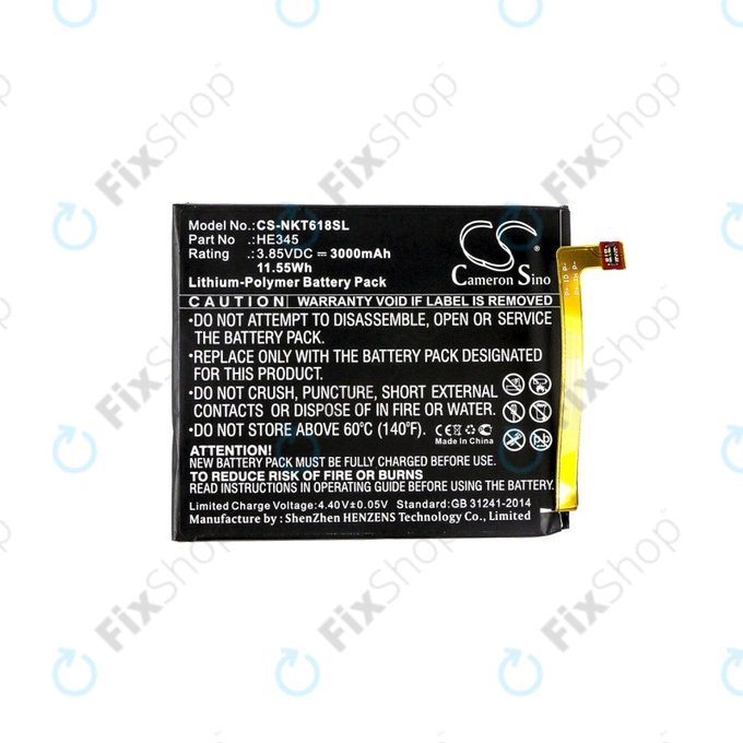 Batteria per Nokia 6.1, 3000mAh, Li-Pol, 3.85 V, HE345, HQ