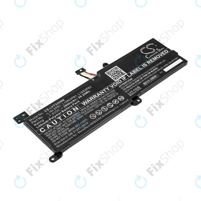 Batteria per Lenovo 320, 330, 520, Ideapad 320, 330, S145, L16L2PB1, Li-Pol, 3900mAh, 7.5V, HQ