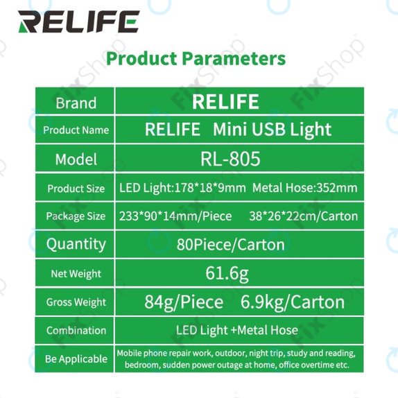 Mini lampada LED USB, Relife RL-805