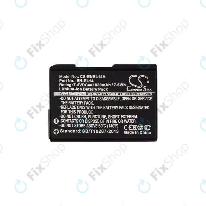 Batteria per Nikon Coolpix D-series, P-series, EN-EL14, Li-Ion, 1030mAh, HQ