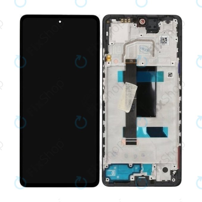 Schermo per Xiaomi Redmi Note 12 Pro 5G, Midnight Black, Vetro touch con cornice, 5600010M1600, Genuine Service Pack